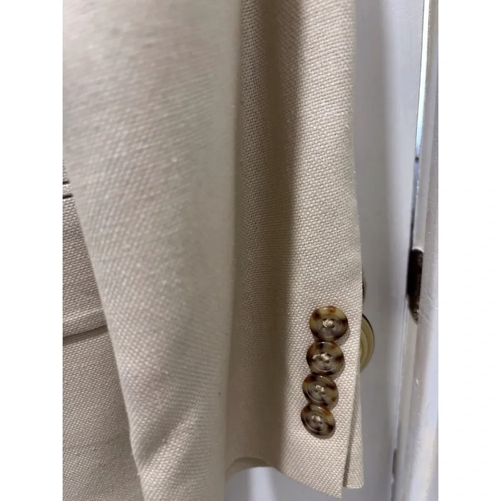 Oscar De La Renta Cream Off White Two Button Blazer / 100% SILK / Men's 40 R
